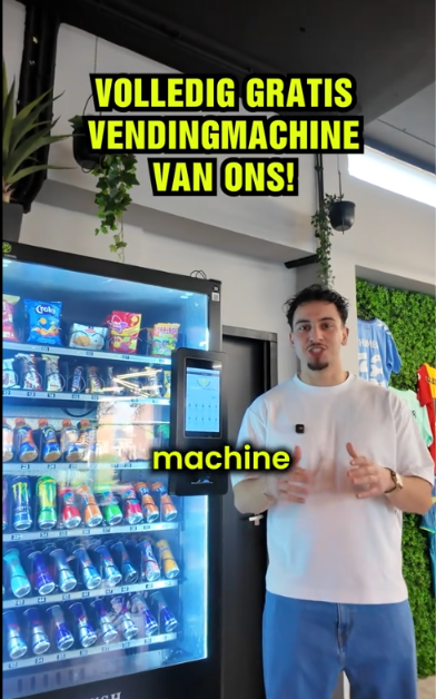 Volledig gratis vendingmachine van ons